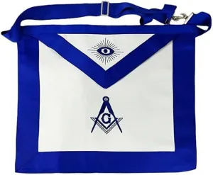 Masonic Blue Lodge Master Mason Apron with embroidery, 14inch x 16inch, Bule