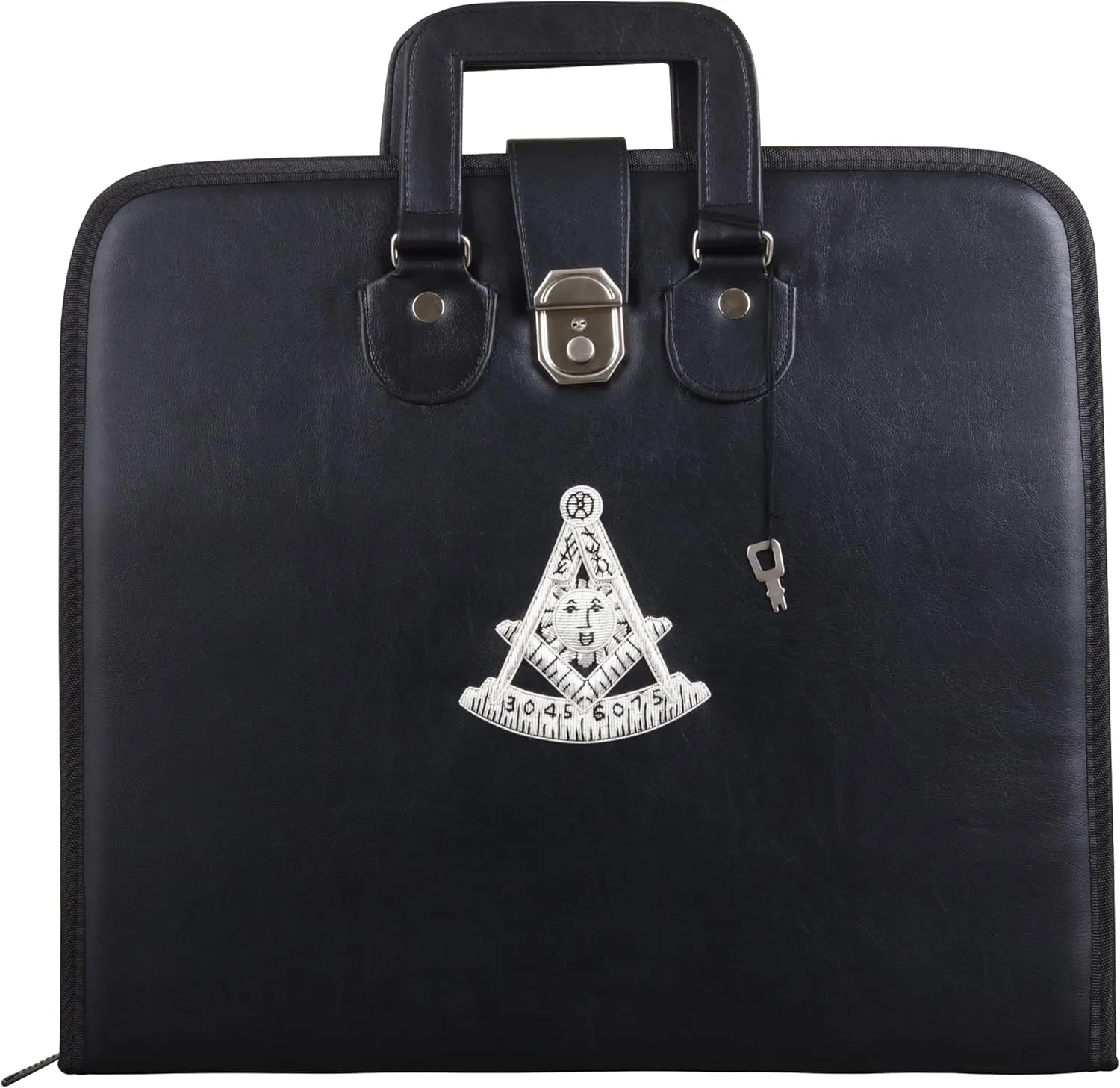 Masonic Hand Embroidered Past Master Masonic Apron Carrying Case with Handle [ BLACK ]