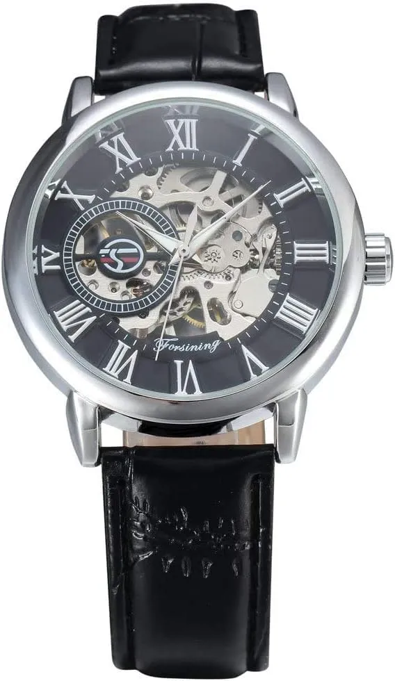 MASTOPMens Mechanical Automatic Watches Top Brand Luxury Retro Hollow Design Leather Skeleton Mechanical Men Watches