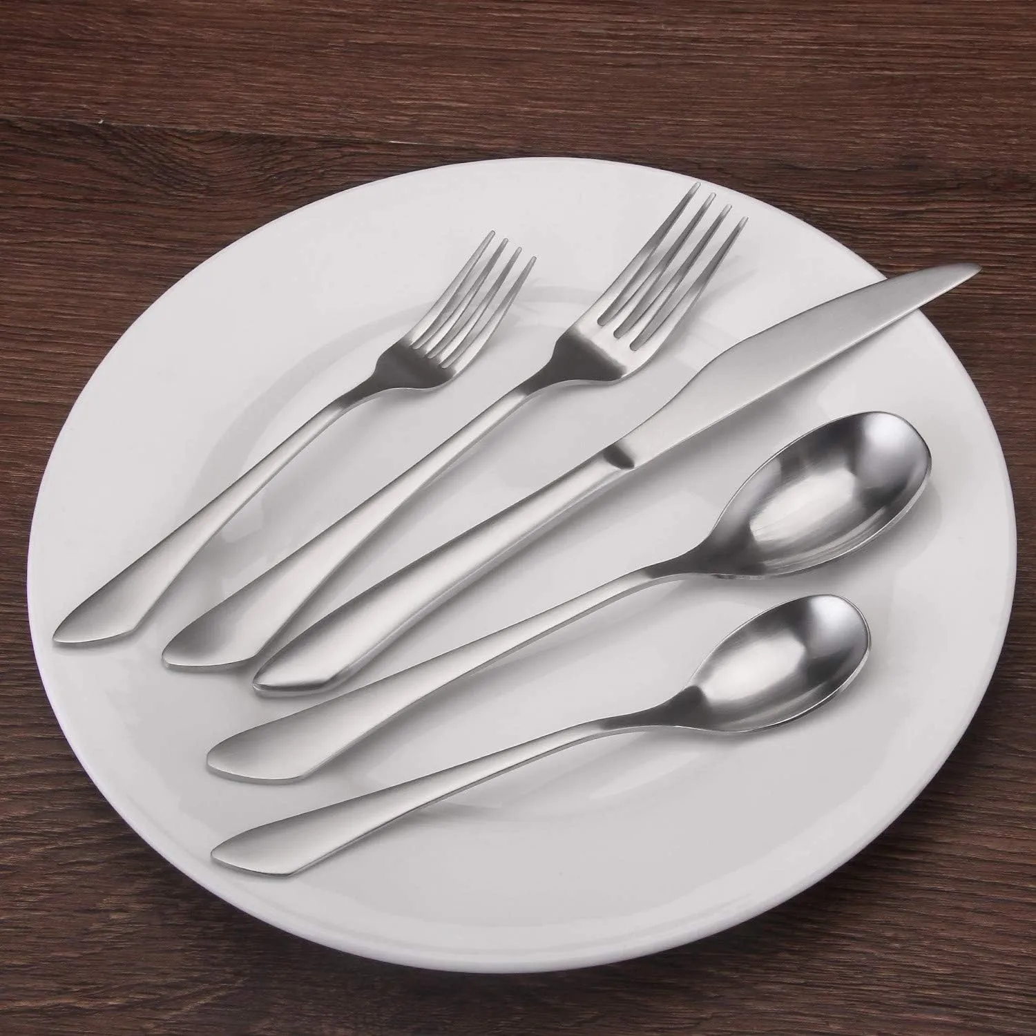 Matte Silverware Set, 20-Piece Stainless Steel Flatware Set Service for 4, Satin Finish Tableware Cutlery Set for Home and Restaurant, Dishwasher Safe