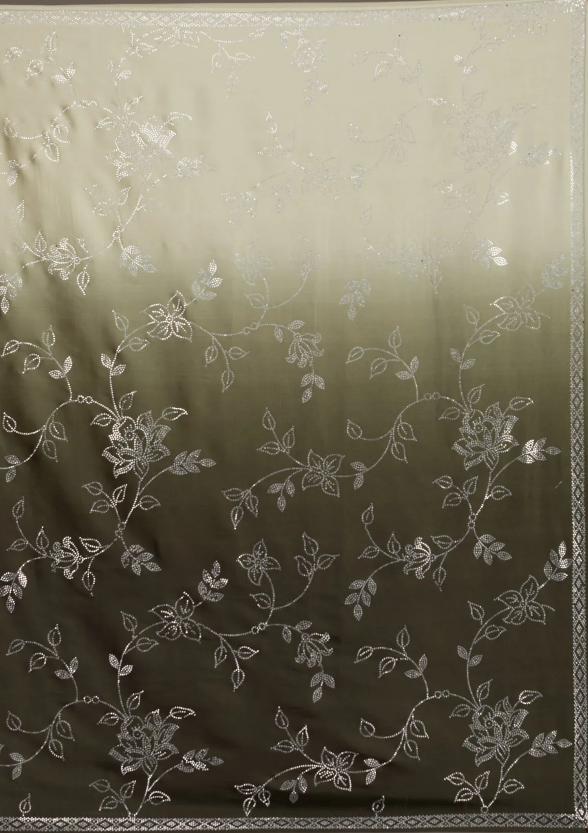 Mehendi Stonework Satin Saree