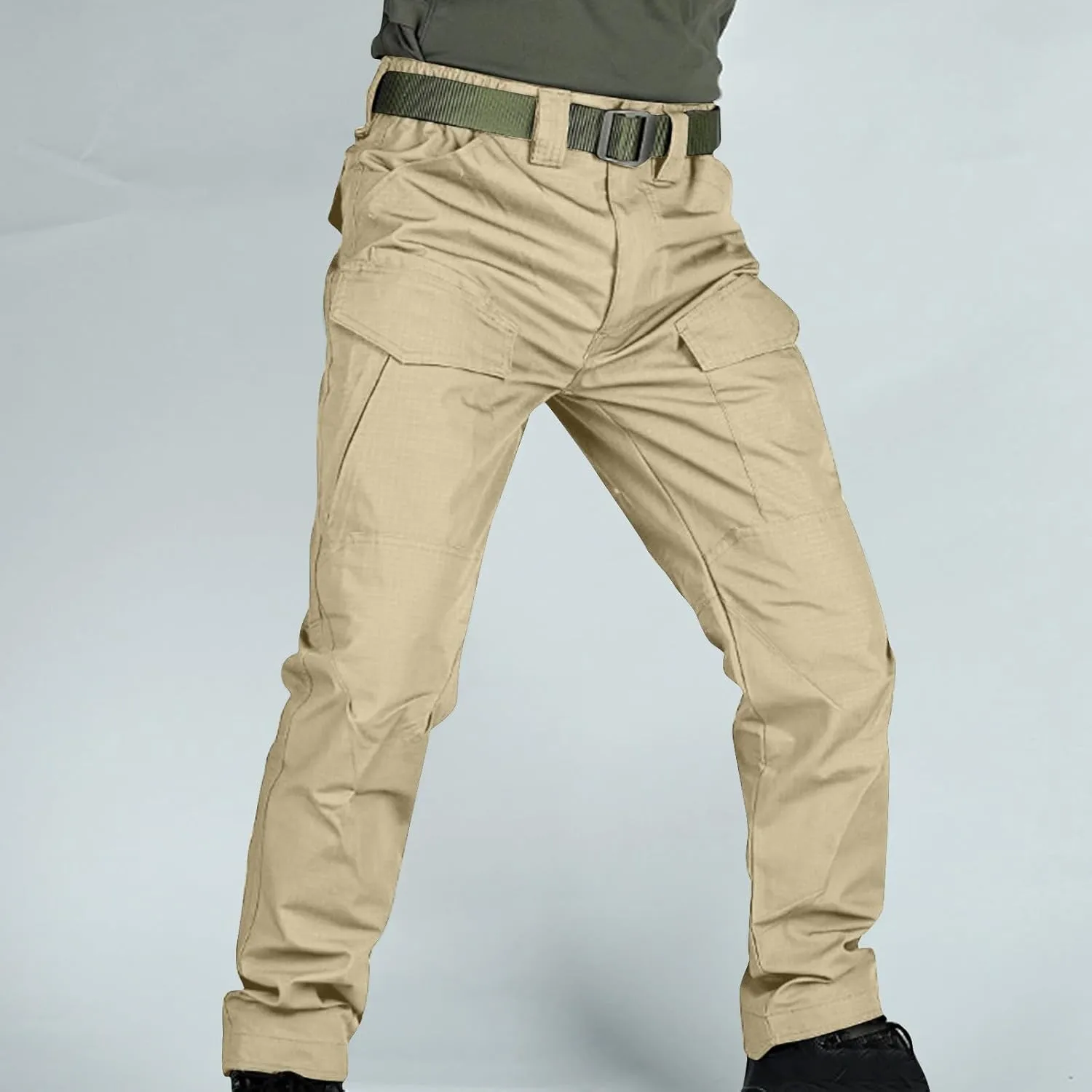 Men's Combat Cargo Pants Water-Proof Stretch Tactical Hiking Trousers Outdoor Cozy Straight Cut Tooling Work Pants