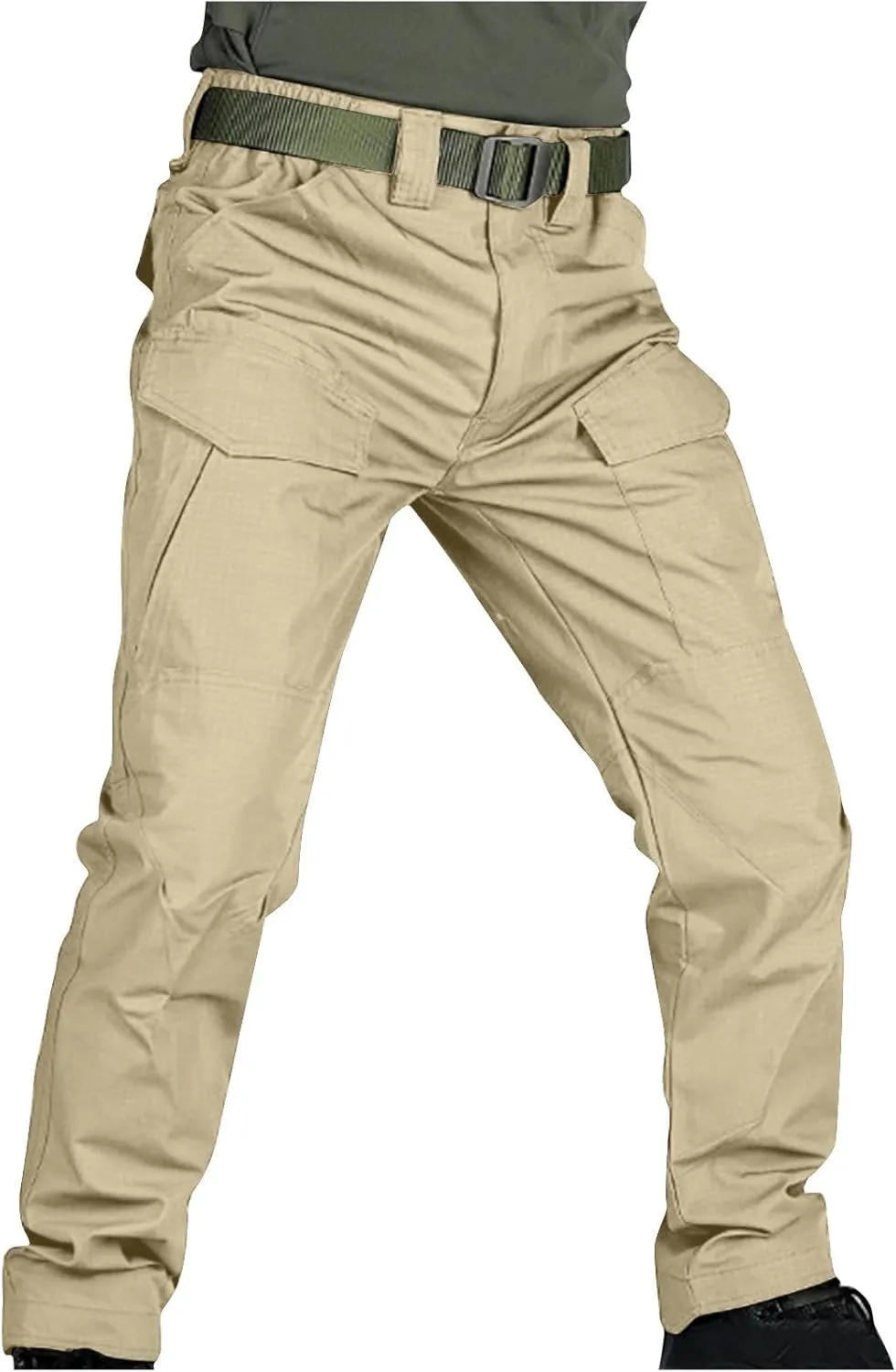 Men's Combat Cargo Pants Water-Proof Stretch Tactical Hiking Trousers Outdoor Cozy Straight Cut Tooling Work Pants