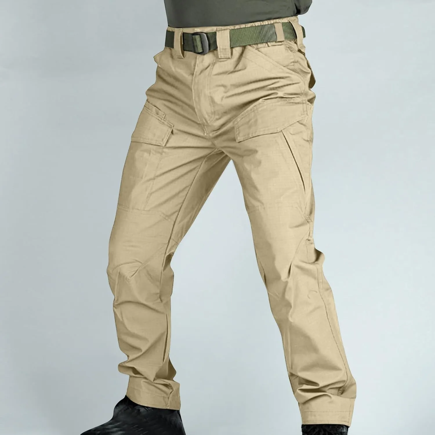 Men's Combat Cargo Pants Water-Proof Stretch Tactical Hiking Trousers Outdoor Cozy Straight Cut Tooling Work Pants