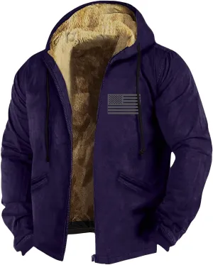 Mens Fuzzy Sherpa Jacket Long Sleeve Fleece Zip Up Coat Faux Tactical Jackets Windproof Varsity Coat Plus Size