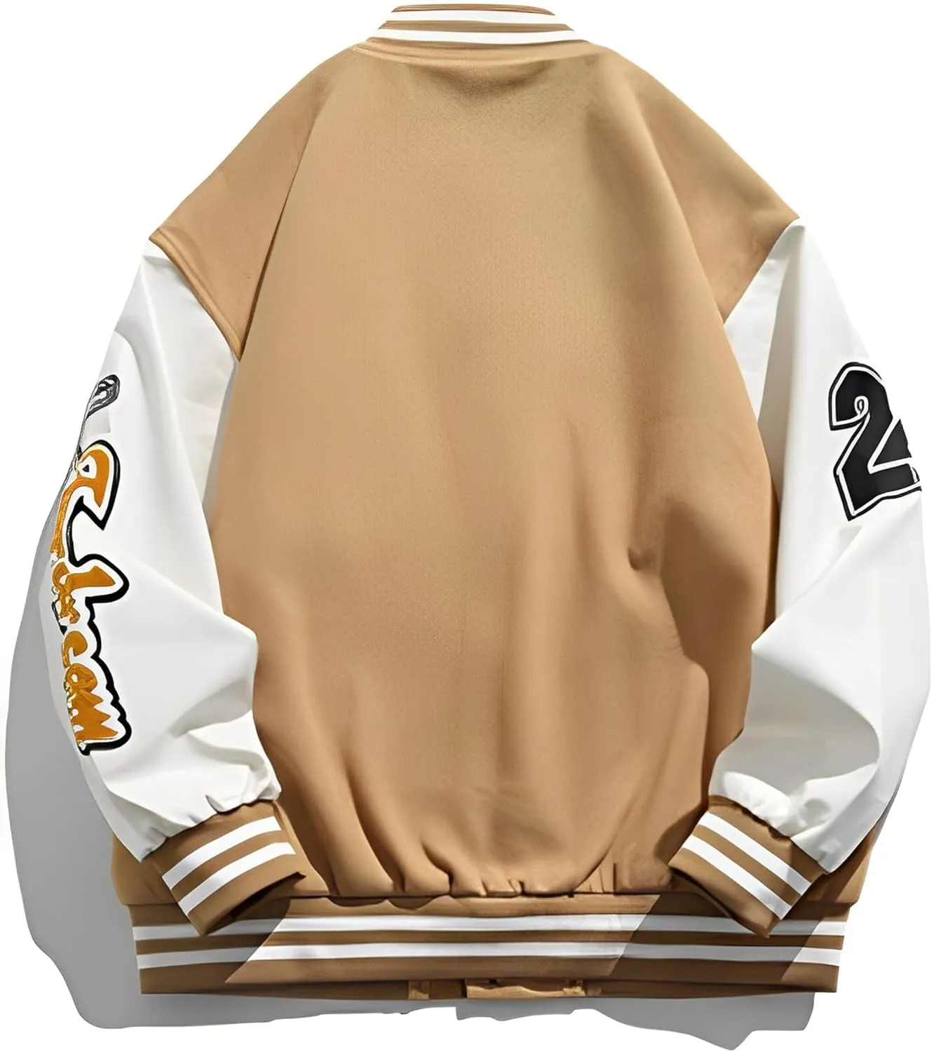 Mens Varsity Letterman Jackets: Vintage Streetwear Baseball Bomber Jacket for Men Women Casual Leather Sleeves Coat
