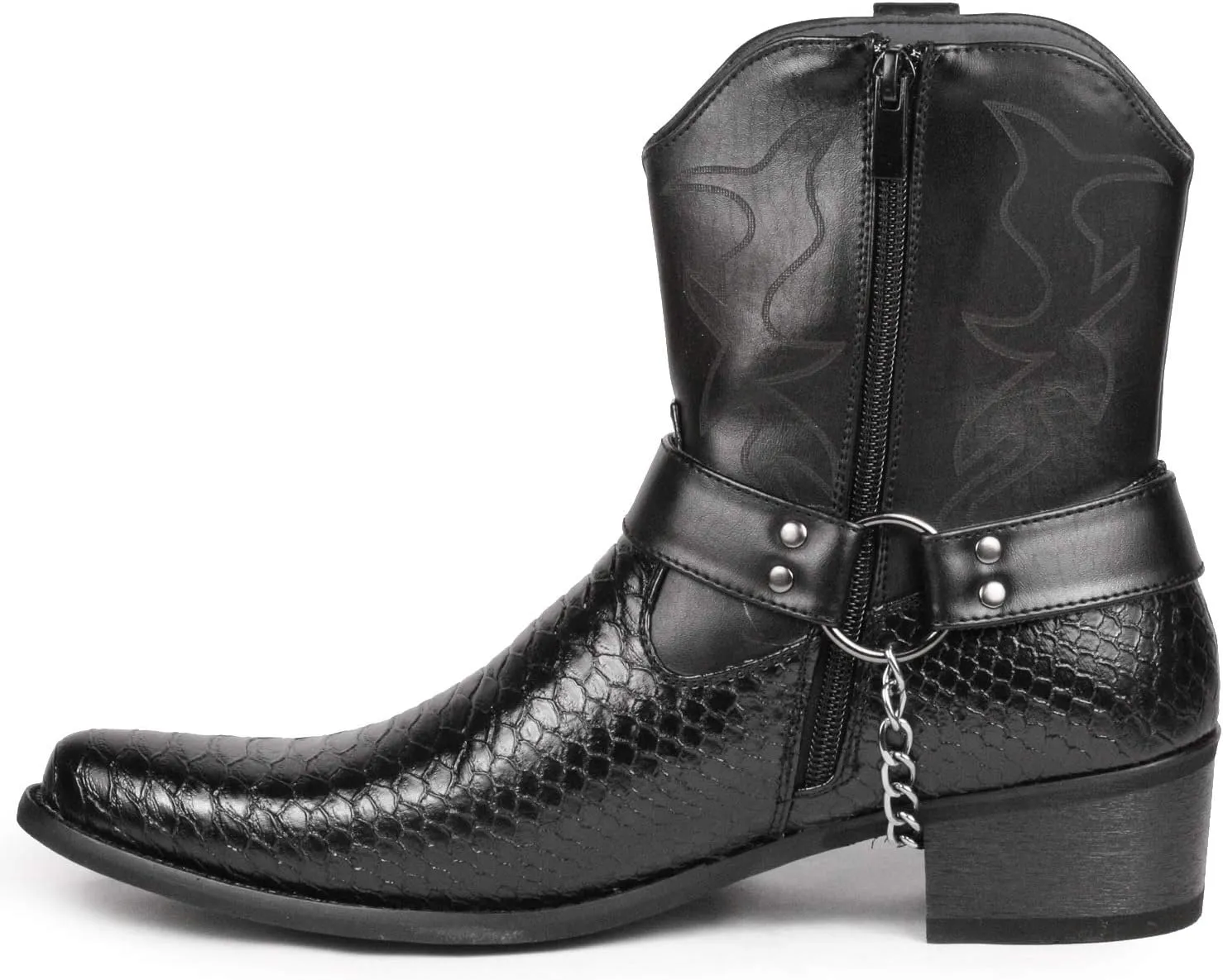 Metrocharm Diego-01 Men's Belt Buckle Chain Strap Western Cowboy Boots