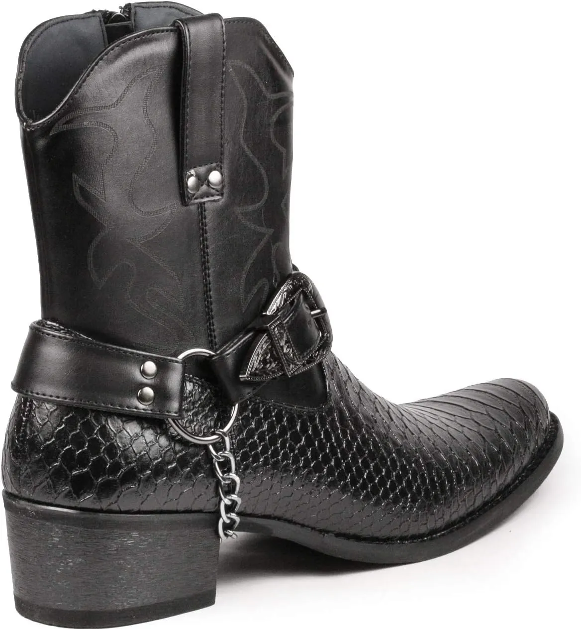 Metrocharm Diego-01 Men's Belt Buckle Chain Strap Western Cowboy Boots