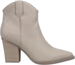 MIA Womens Sawyer Embroidered Pointed Toe Casual Boots Ankle Mid Heel 2-3" - Grey