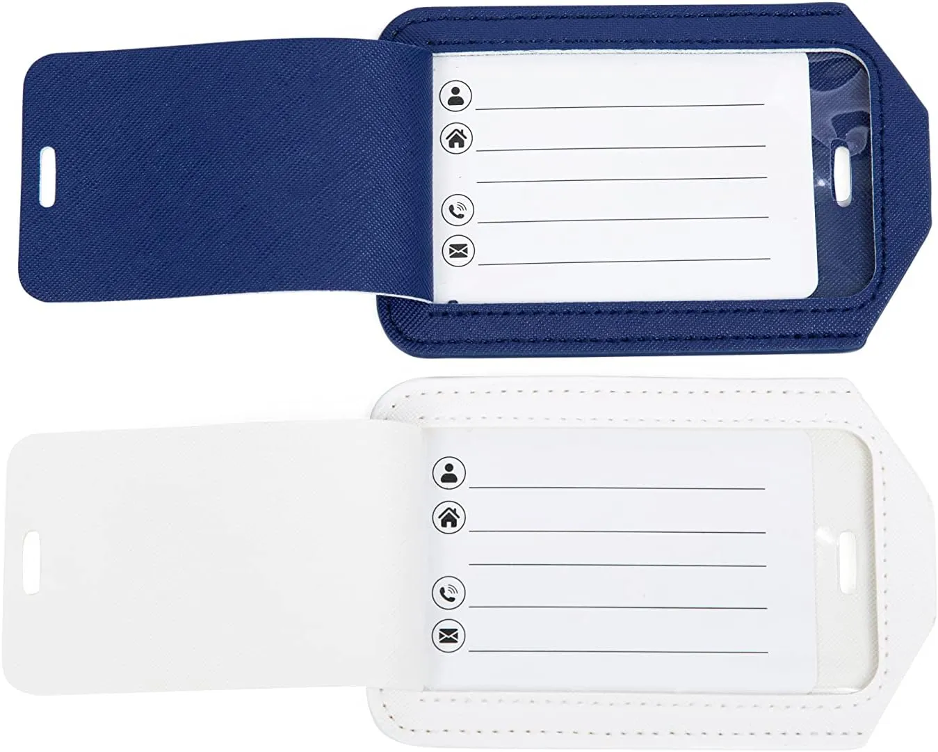 MIAMICA Mens Mr. and Mr. Luggage Tags, Navy & White, 6.85" x 3", 2 Pack (M31781)