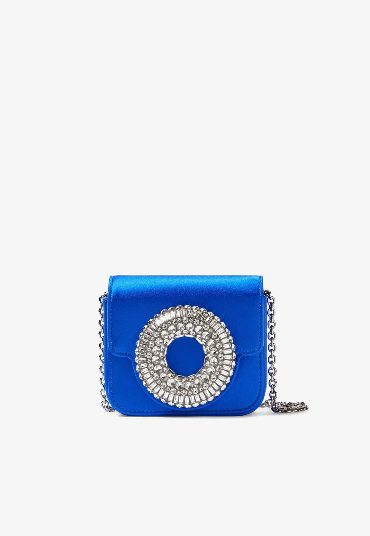 Micro Crystal Hoop Satin Shoulder Bag