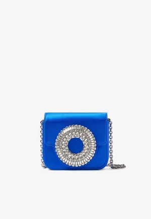 Micro Crystal Hoop Satin Shoulder Bag
