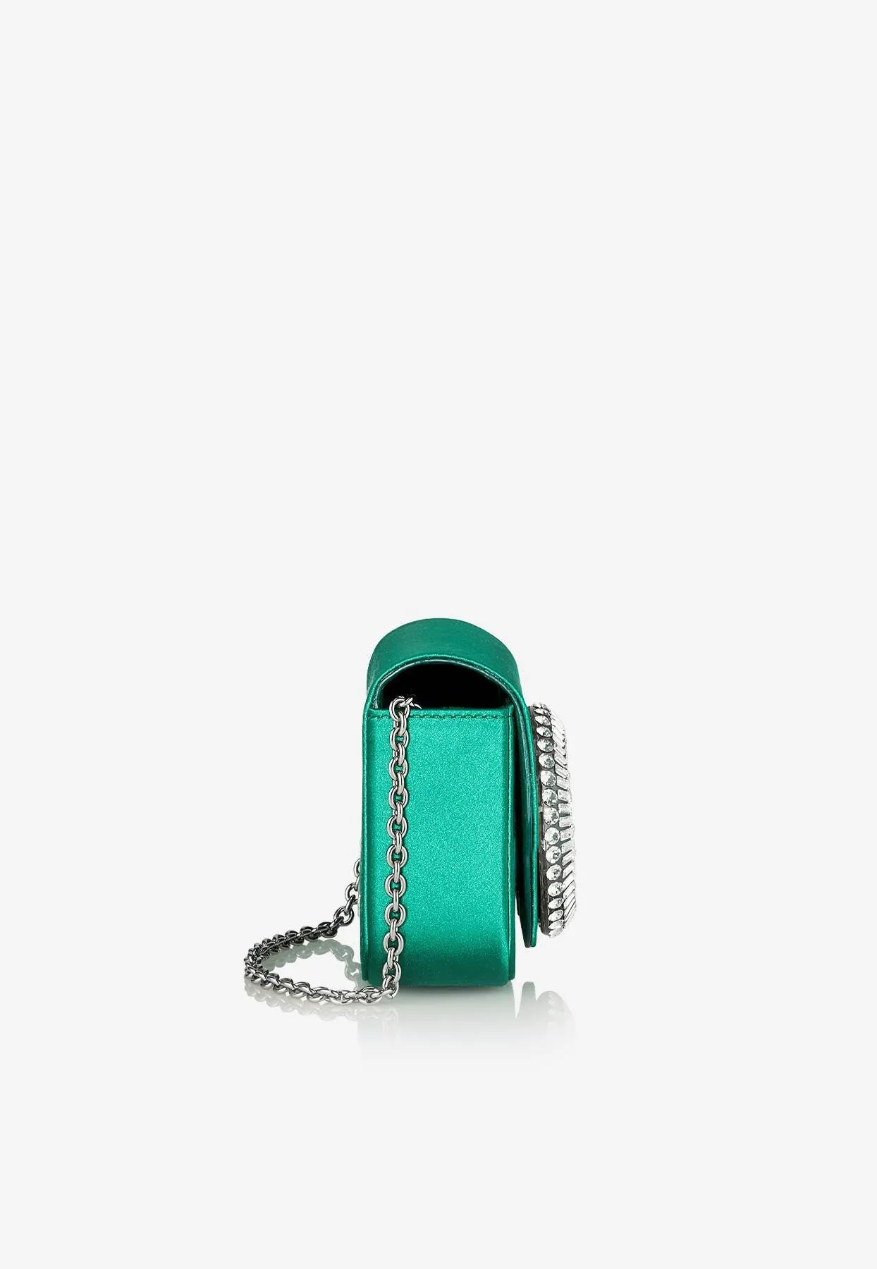 Micro Crystal Hoop Satin Shoulder Bag