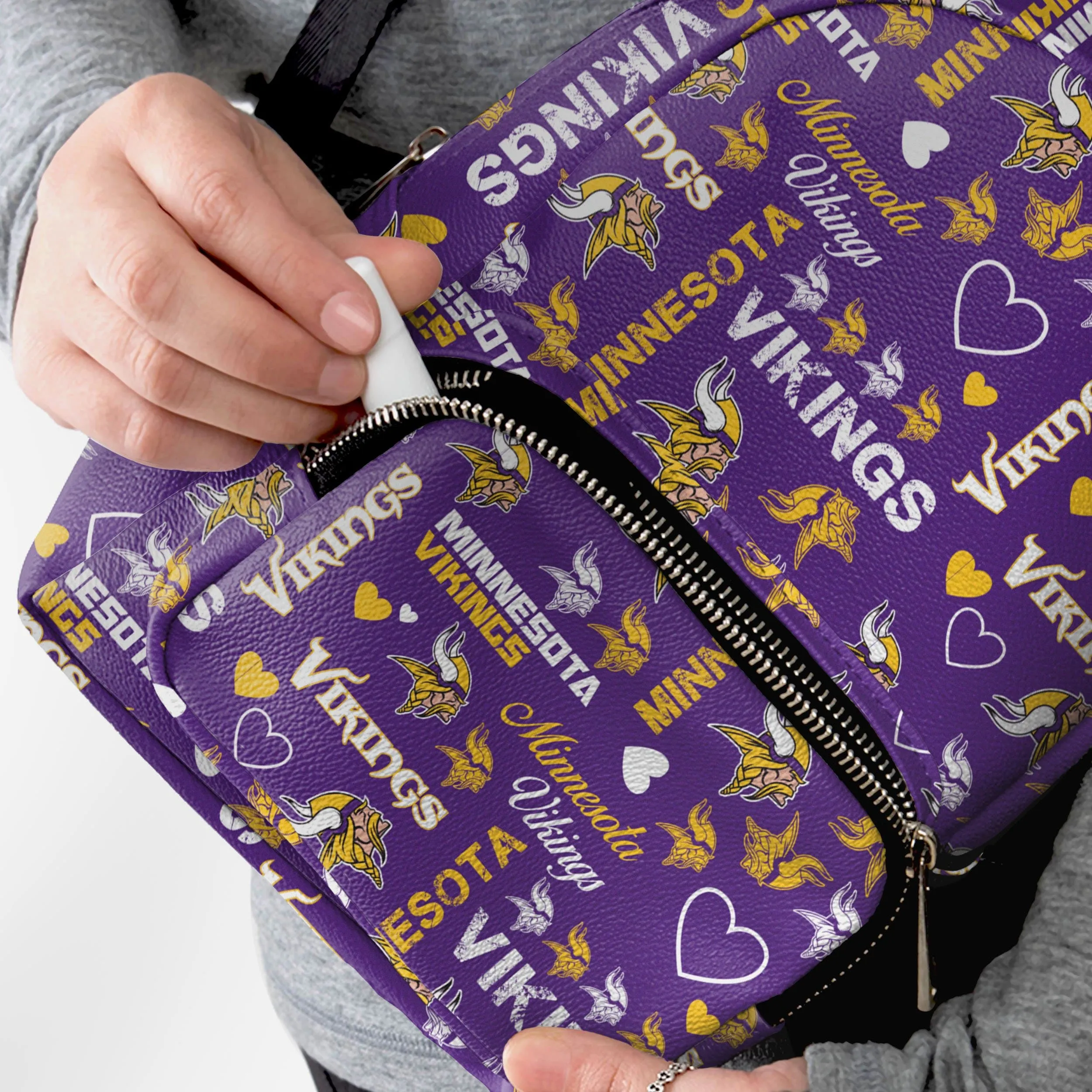Minnesota Vikings Logo Love Mini Backpack