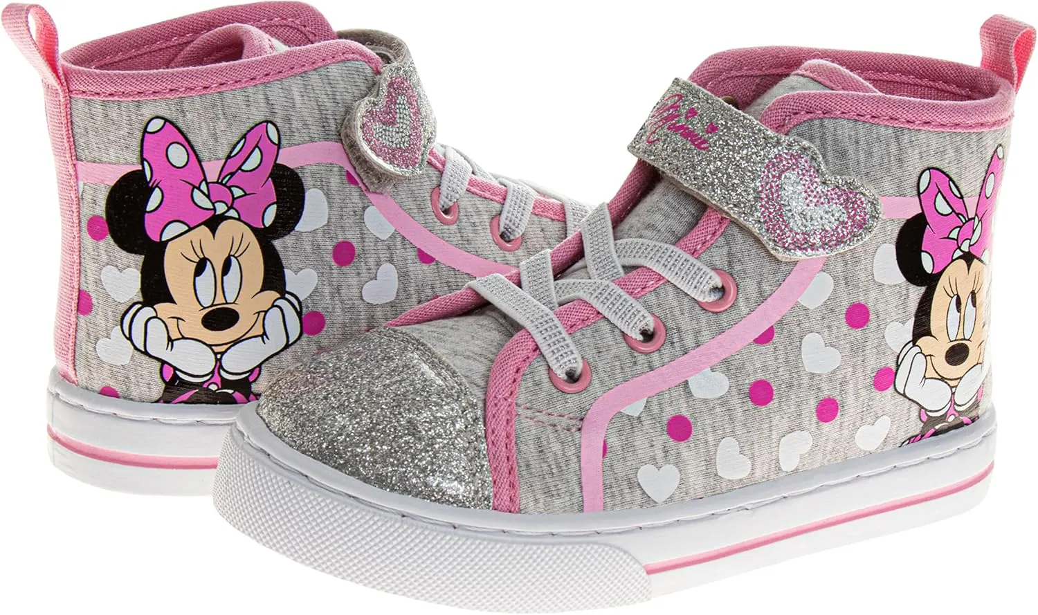 Minnie Mouse Frozen Encanto Sneakers Casual Canvas - Kids Girls Snow White Elsa Maribel Character Slipon Shoes (Sizes 6-12 Toddler - Little Kid)