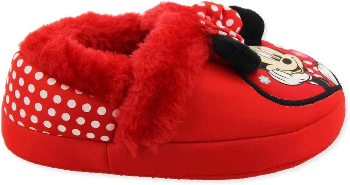 Minnie Mouse Toddler Girl's Plush A-Line Slippers