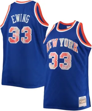 Mitchell & Ness Patrick Ewing New York Knicks Big & Tall 1991-92 75th Anniversary Diamond Swingman Jersey, Blue