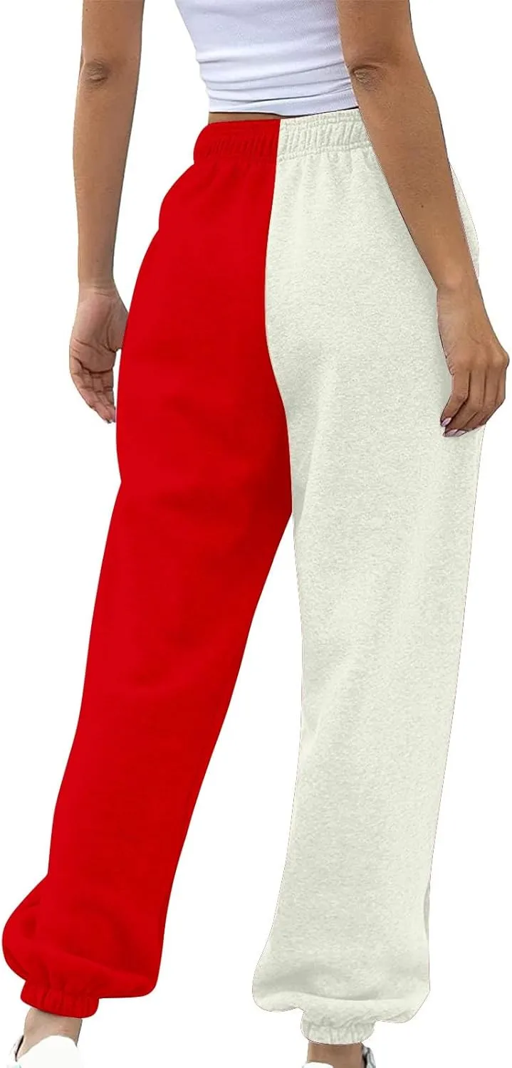 Miyaomn Women's Joggers Pants Casual Patchwork Drawstring Running Trousers Athletic Workout Gym Yoga Sweatpants with Pockets