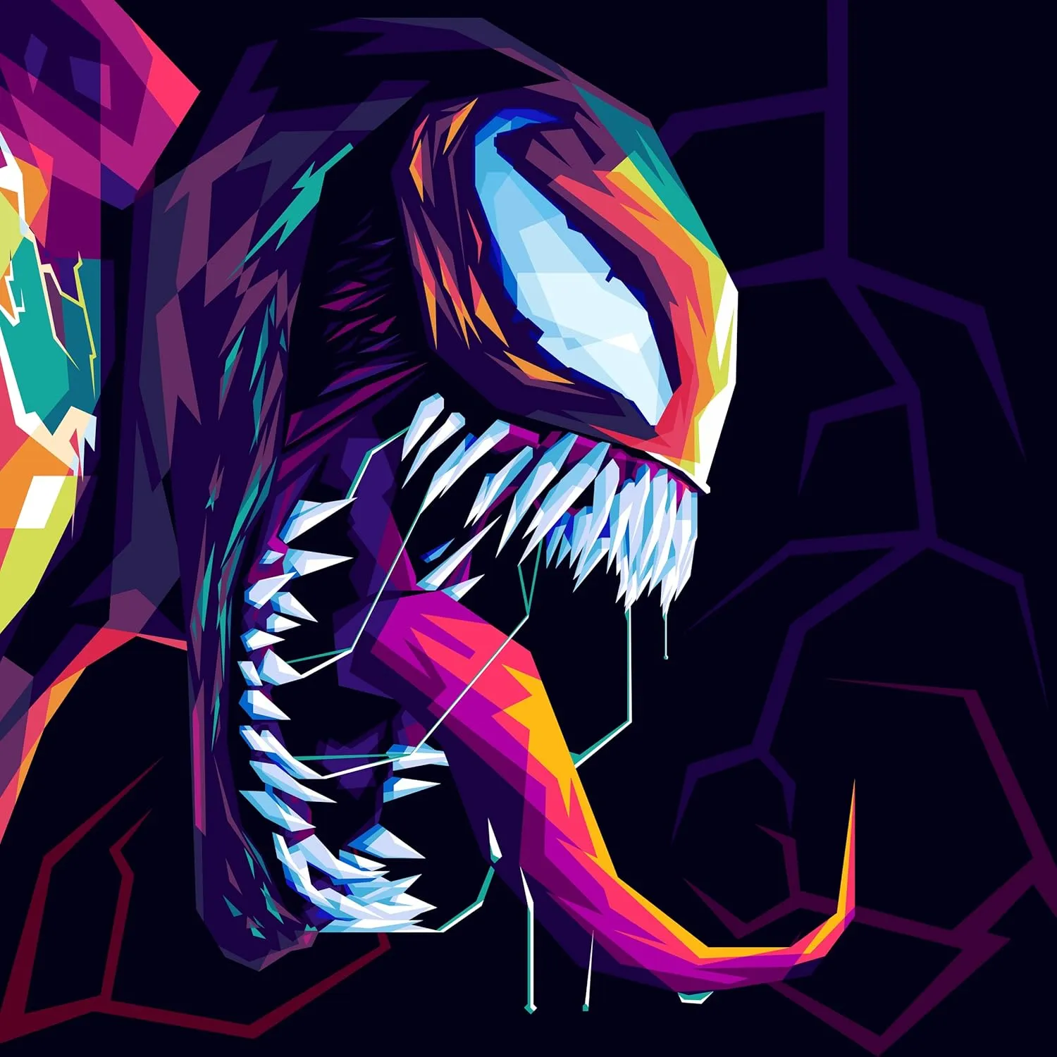 Modern Merch Marvel Diamond Art Kits for Adults, Venom 5D Diamond Painting for Adults, DIY Marvel Wall Art, Venom Wall Decor Cross Stitch Gem Art, Full Round Drill 12x12in