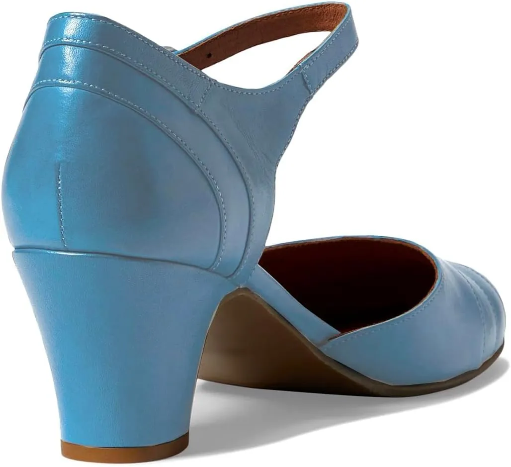 MOOMMO Women Vintage Low Chunky Heel Mary Jane Shoes Pumps Round Closed Toe Cut-out Dress Sandals Ankle Strap 2" Block Heels Mary Janes Dress Shoes Rainbow Patchwork Buckle Office Party Fall 4-11 M US
