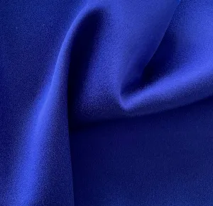 Moschino Gorgeous Cobalt Blue Stretch Rayon Viscose Blend Crepe Back Satin (Made in Italy)