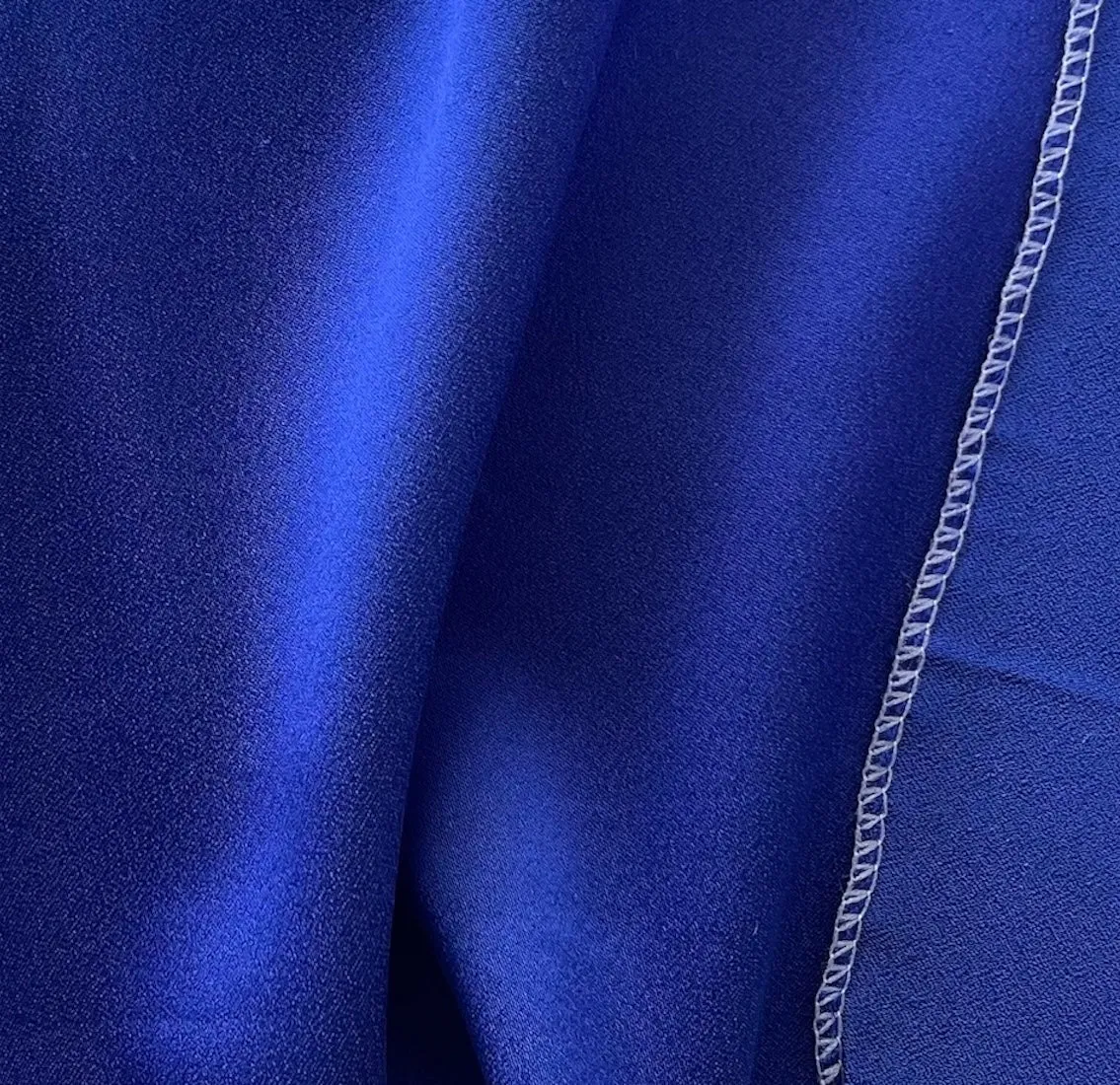 Moschino Gorgeous Cobalt Blue Stretch Rayon Viscose Blend Crepe Back Satin (Made in Italy)