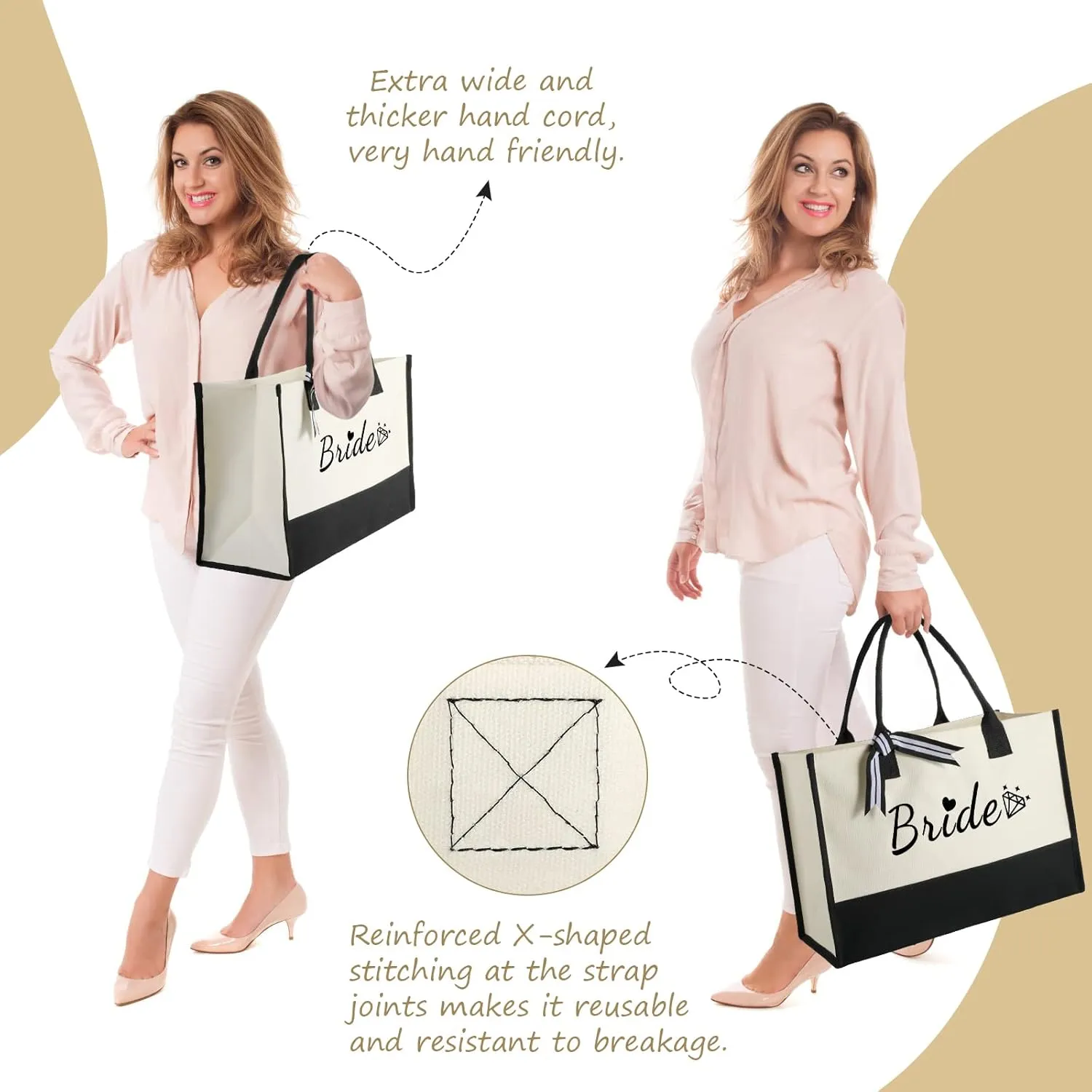 Mothers Day Gifts for Women Birthday Gifts for Women Personalized Large Canvas Tote Bag for Beach Travel