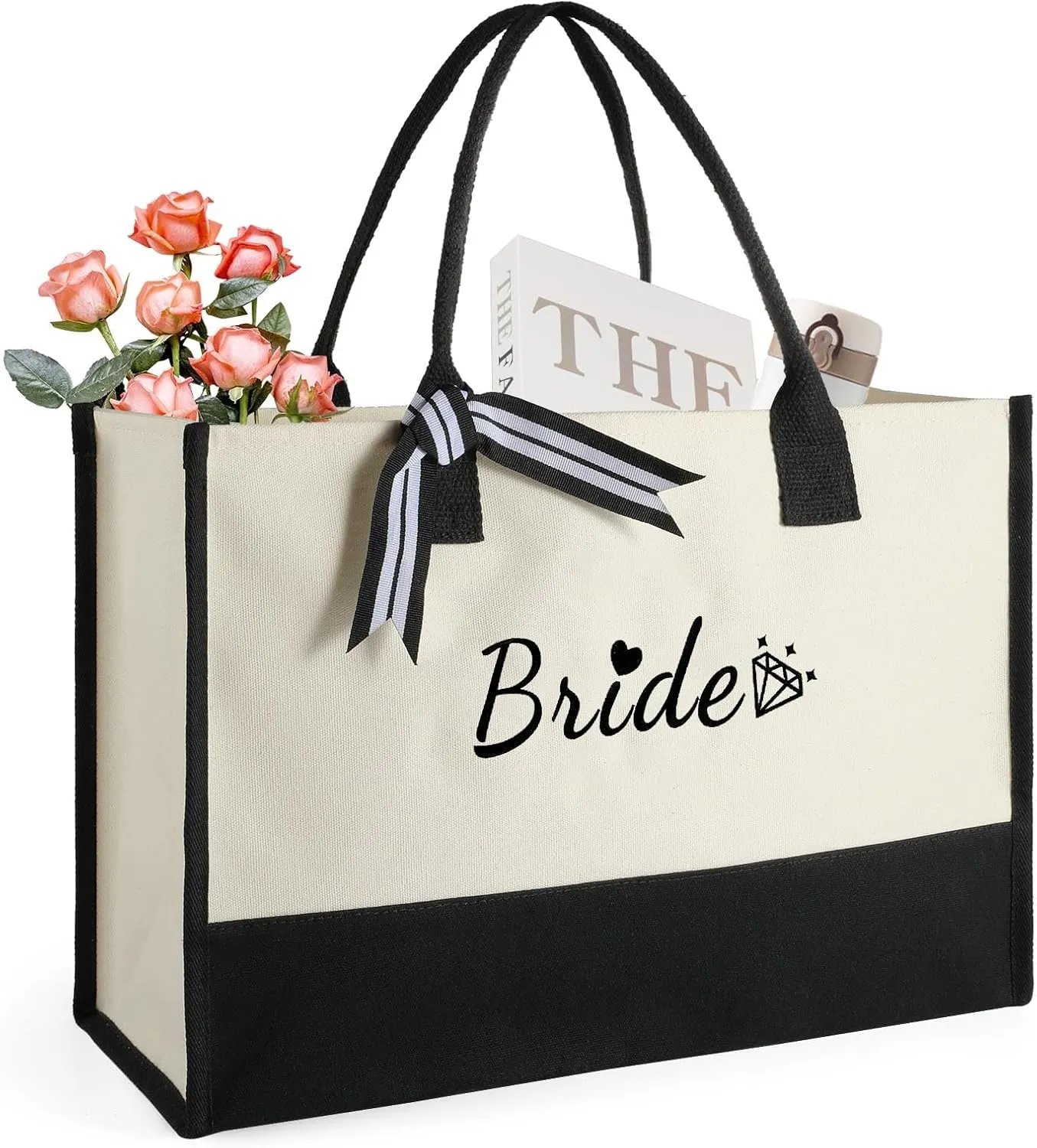 Mothers Day Gifts for Women Birthday Gifts for Women Personalized Large Canvas Tote Bag for Beach Travel