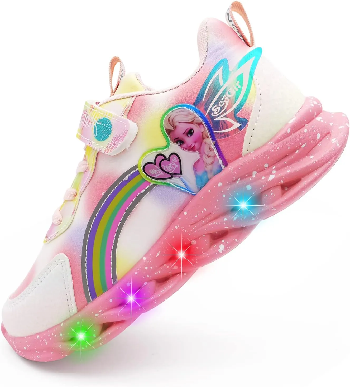 Movie Casual Shoes LED Light Up SneakersSnow Princess Shoes Baby Toddler Shoes Girl Birthday Present