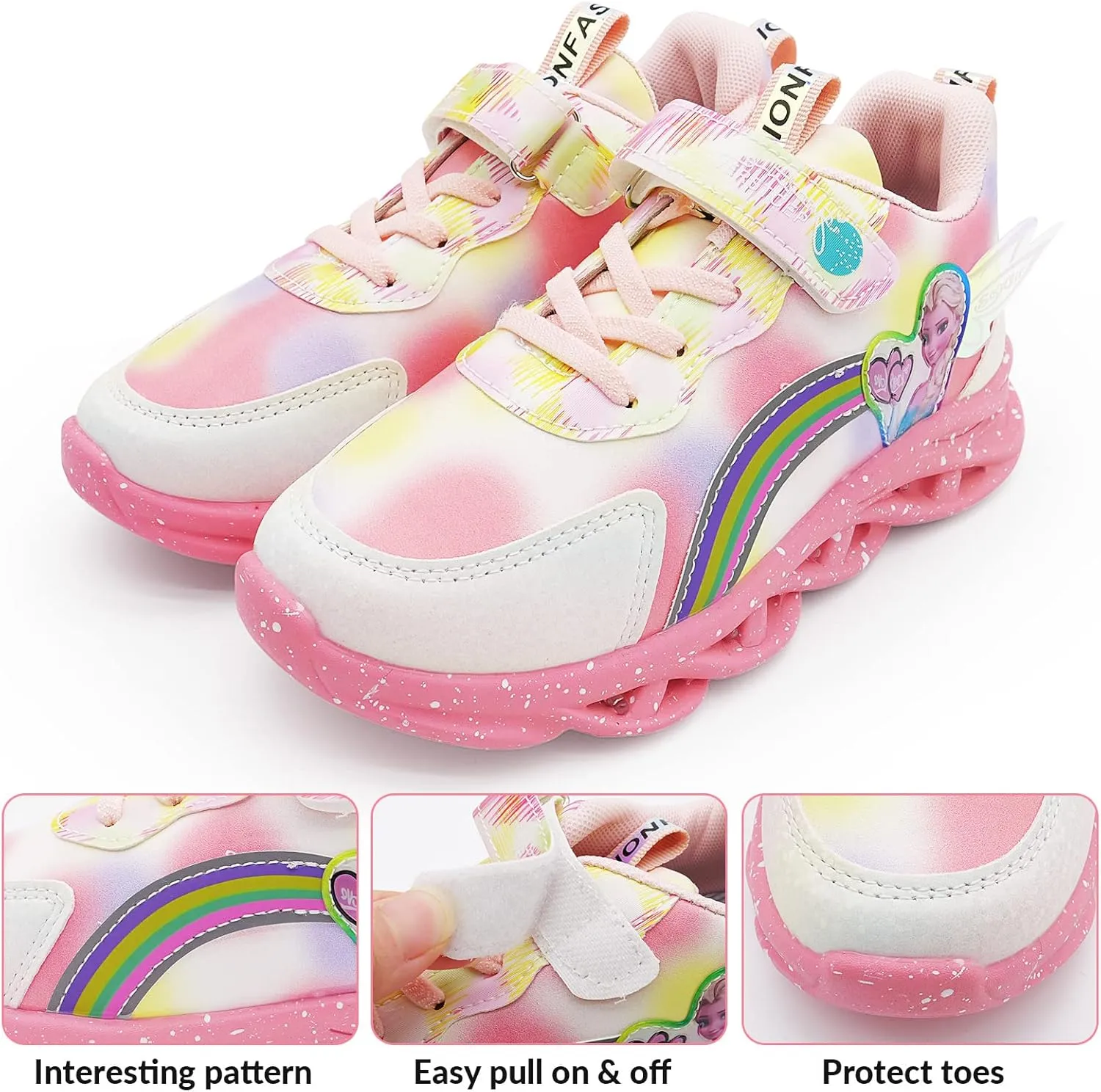 Movie Casual Shoes LED Light Up SneakersSnow Princess Shoes Baby Toddler Shoes Girl Birthday Present