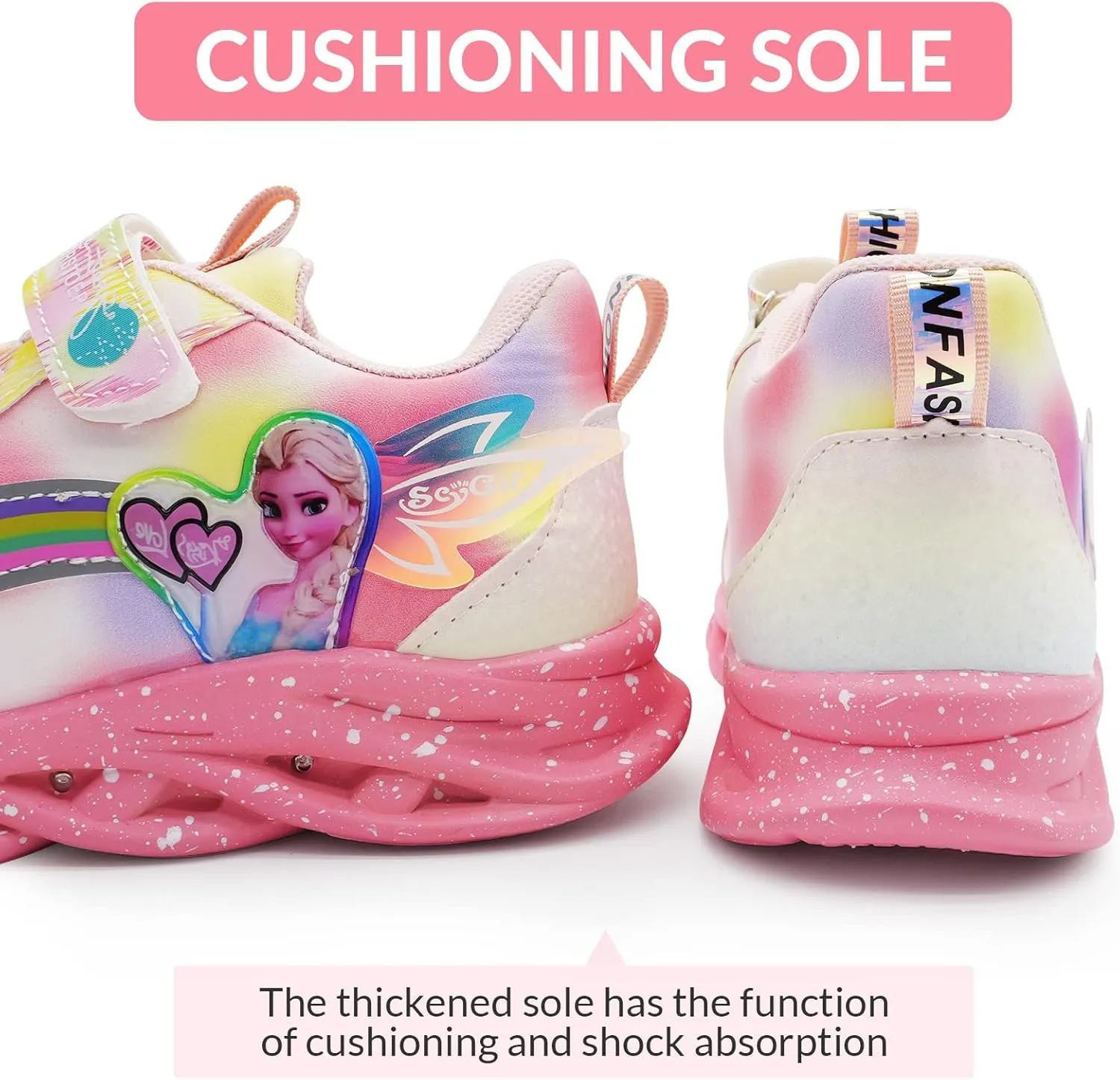 Movie Casual Shoes LED Light Up SneakersSnow Princess Shoes Baby Toddler Shoes Girl Birthday Present