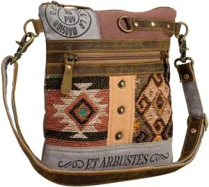 Myra Bag Crossbody Bag - Rigaud Rail Express Vintage Purse, Leather, Rug, and Canvas Purses for Women, Crossbody Bag for Women, Tribal-Inspired, Vintage Travel, and Southwest-Themed Crossbody Purse