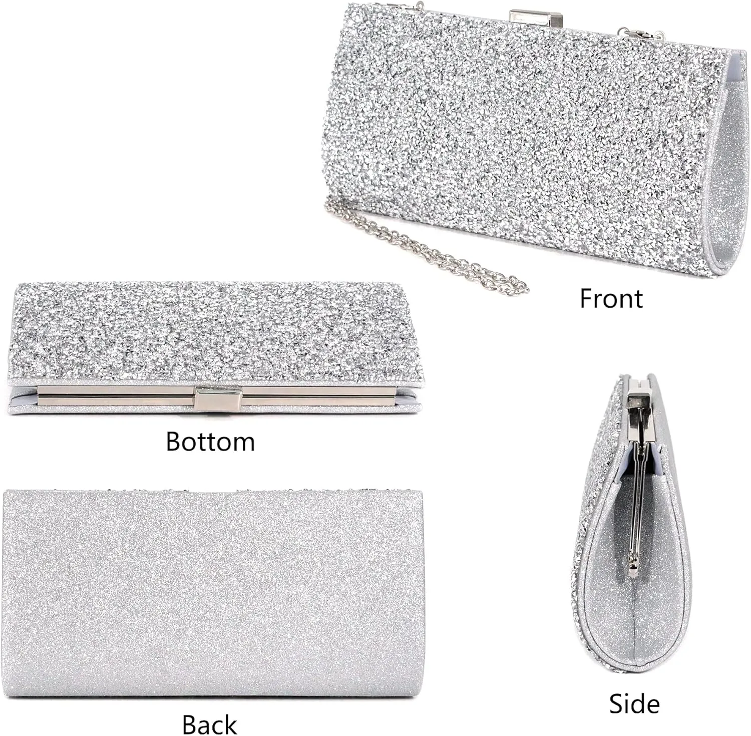 Naimo Women's Sequin Rhinestone Evening Bag Elegant Glitter Clutch Handbag Purse