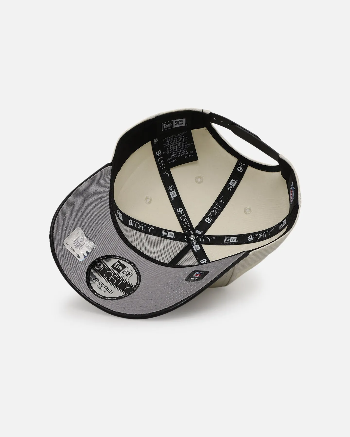 New Era Las Vegas Raiders 'Leather Visor' 9FORTY A-Frame Snapback Chrome White/Black