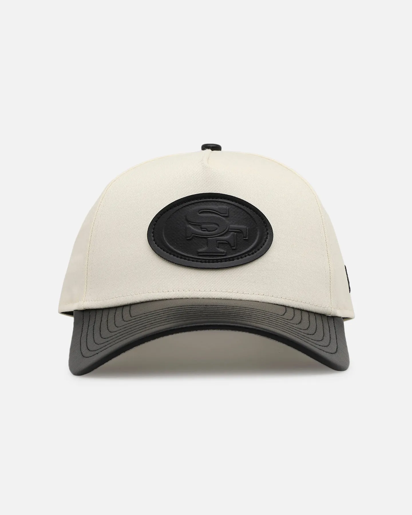 New Era San Francisco 49ers 'Leather Visor' 9FORTY A-Frame Snapback Chrome White/Black