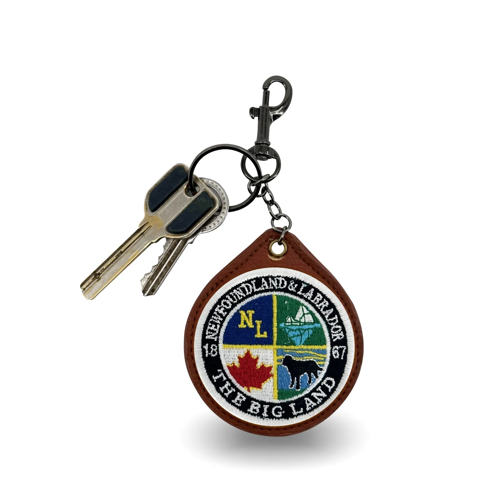 NEW FOUNDLAND PATCH EMBROIDERED KEYCHAIN