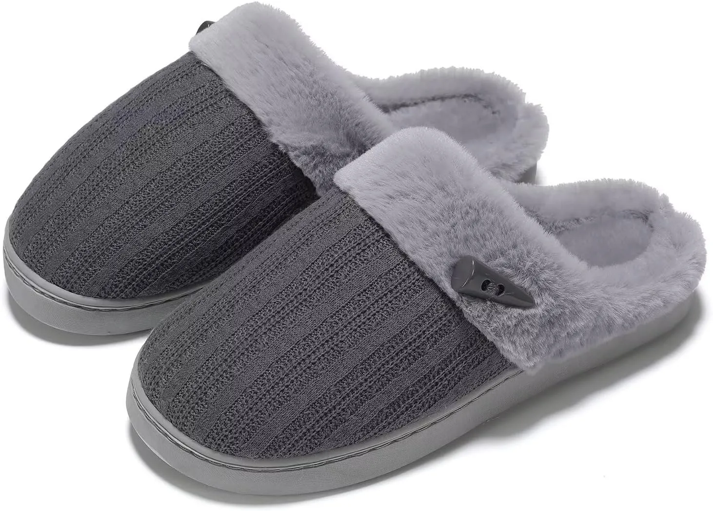 NineCiFun Women's Slip on Fuzzy House Slippers Memory Foam Slippers Scuff Outdoor Indoor Warm Plush Bedroom Shoes with Faux Fur Lining