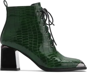 Ninety Union FANTASTIC Crocodile Patent Lace Up Bootie