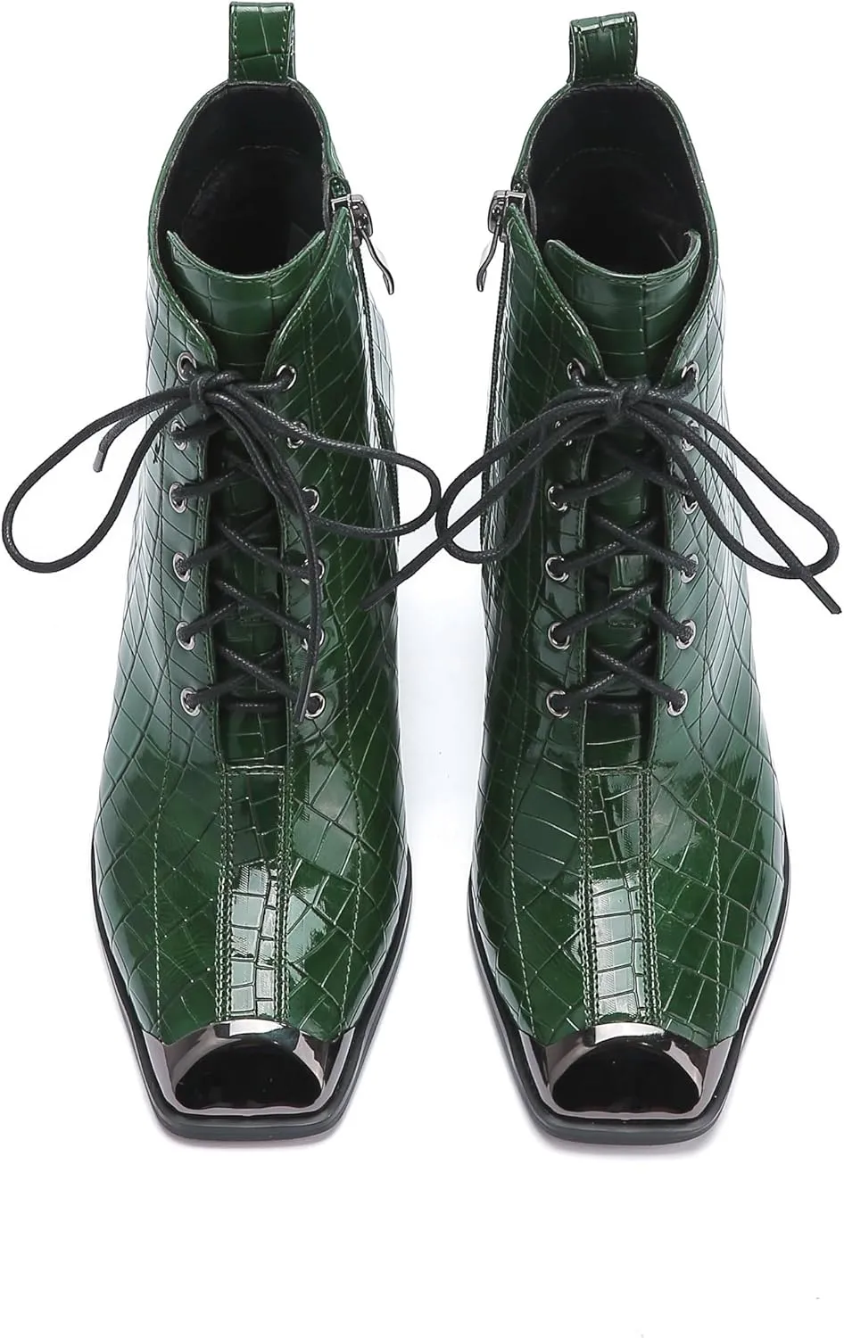 Ninety Union FANTASTIC Crocodile Patent Lace Up Bootie