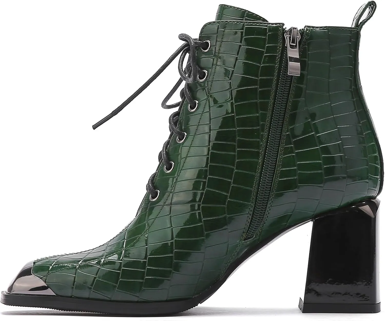 Ninety Union FANTASTIC Crocodile Patent Lace Up Bootie