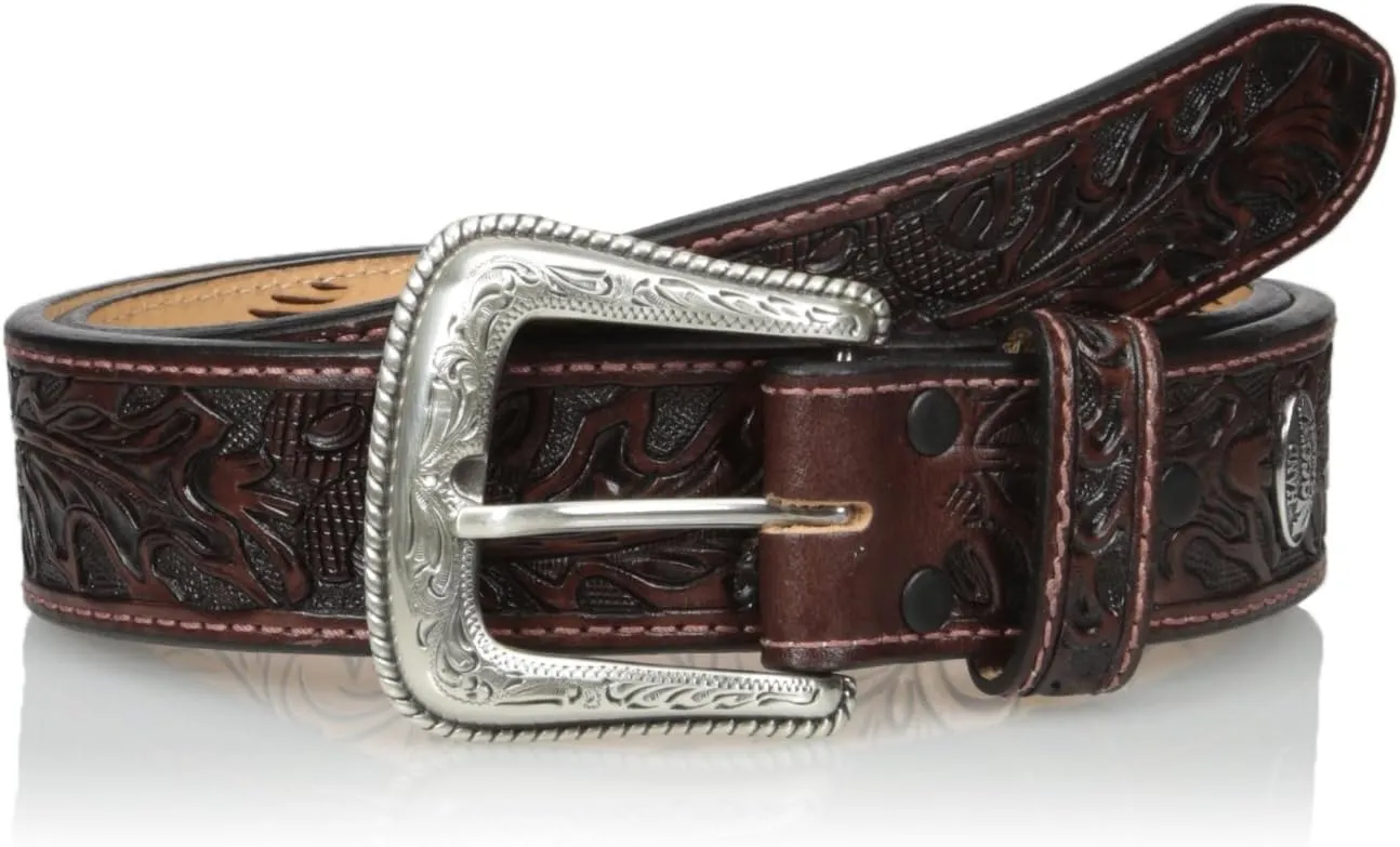 Nocona Belt Co. Men's Brown Mexican Tooled Acorn