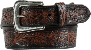 Nocona Men's Embossed Floral Tapered Belt, Brown, Size 36