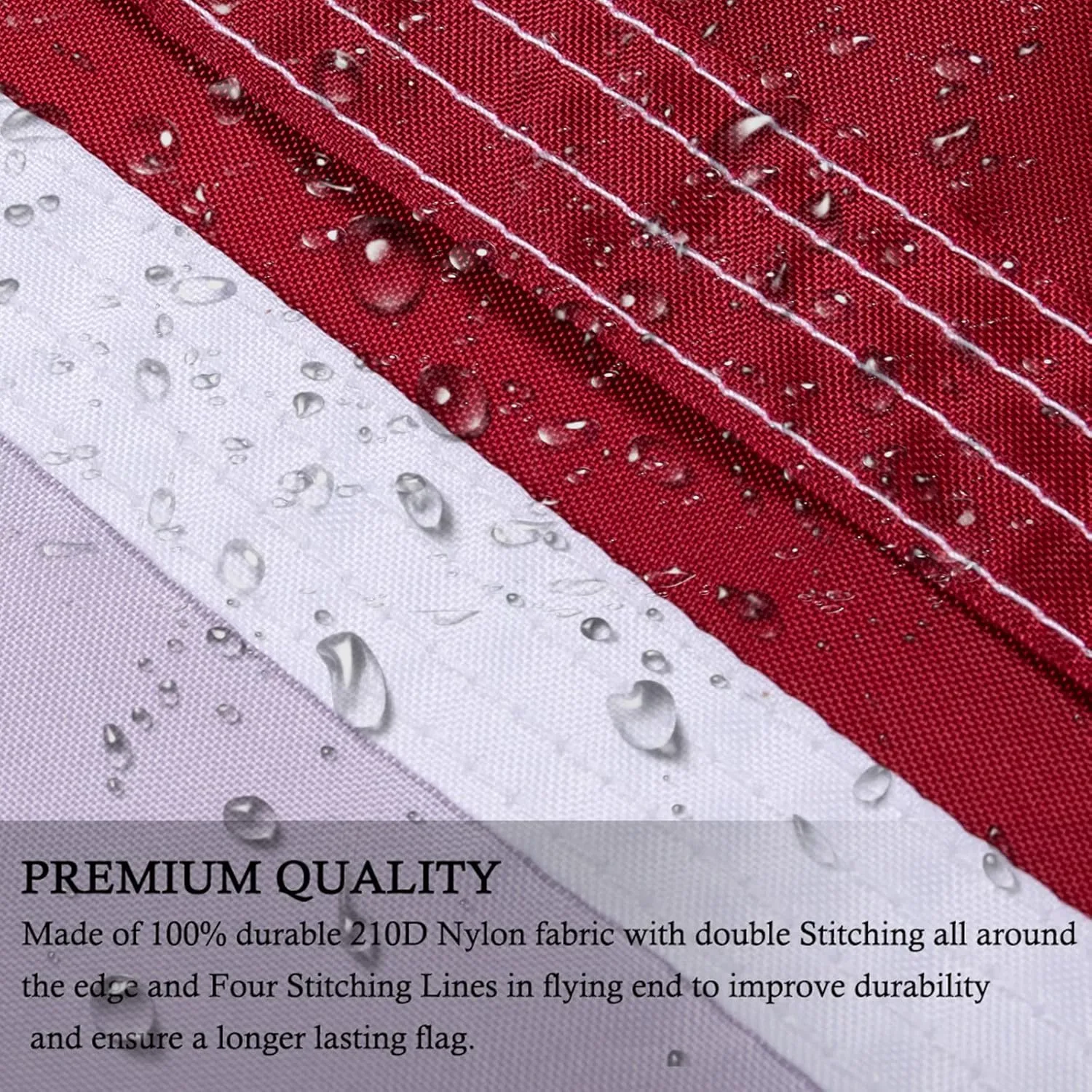 North Carolina Flag 3x5ft, NC State The Old North State, Heavy Duty Embroidered Stars Outdoor Indoor All Weather 210D Nylon Burgee With Strong Canvas Header/Brass Grommets