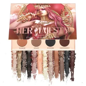 Nude Eyeshadow Palette Her Majesty – 12 High Pigment, Blendable Shades – Long-Lasting & Smudge-Proof – Matte, Satin, Shimmer & Glitter Finishes – 0.47 oz