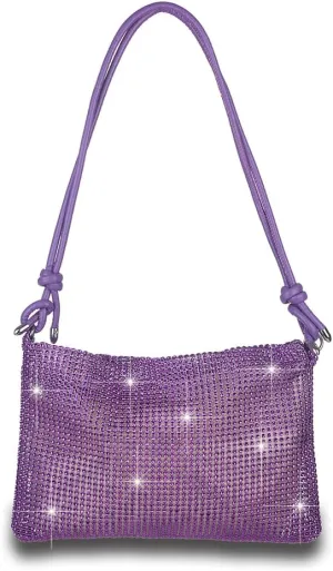 Octwine Rhinestones Evening Bucket Purse Handbag - Sparkly Shoulder Bag for Women's Party Prom
