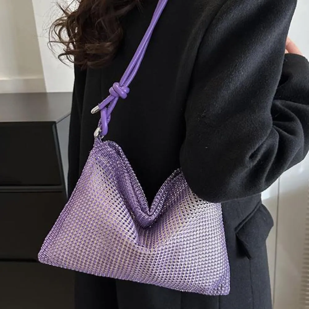 Octwine Rhinestones Evening Bucket Purse Handbag - Sparkly Shoulder Bag for Women's Party Prom