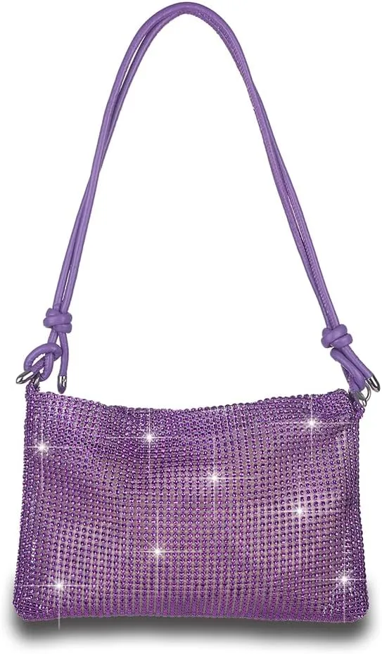 Octwine Rhinestones Evening Bucket Purse Handbag - Sparkly Shoulder Bag for Women's Party Prom