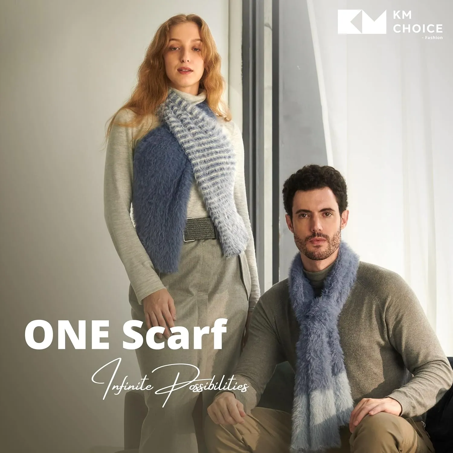 ONE Scarf: Faux Fur Infinity Scarfs or Shawl Wraps for Women Winter Warm, Soft & Fluffy Scarf in Gift Box