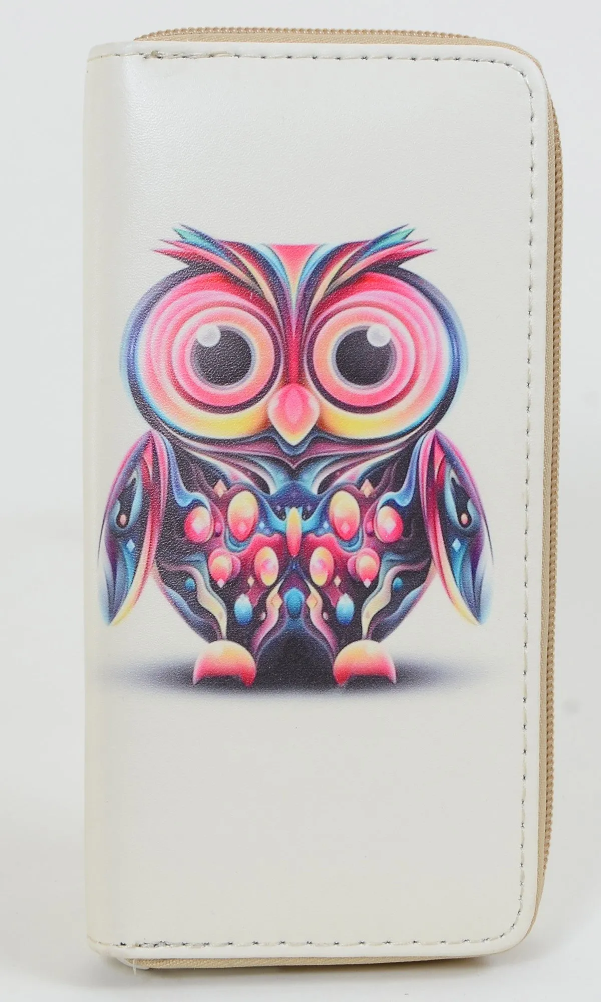 Owls Owls Owls! Colorful Cute Bi-Fold Vegan Leather Wallet