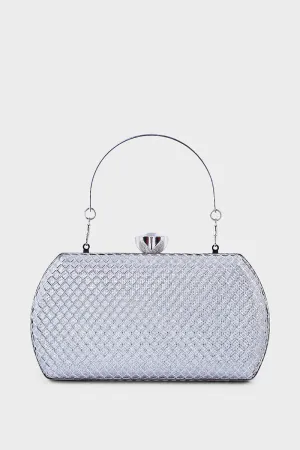 Party Wear Clutch B20764-Silver